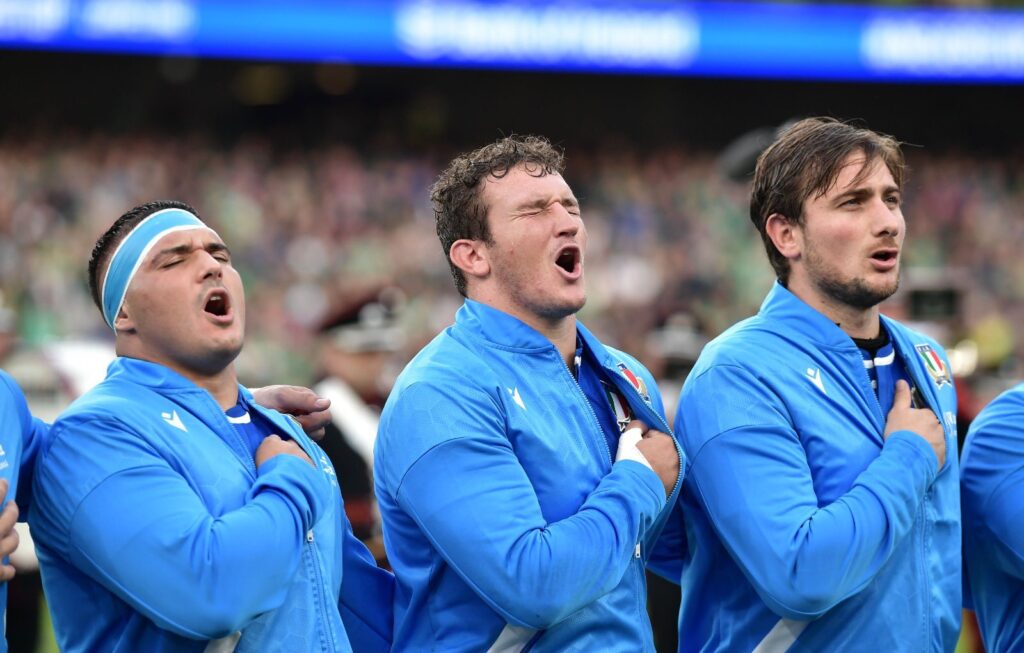 Italský ragbyový tým před klíčovým zápasem